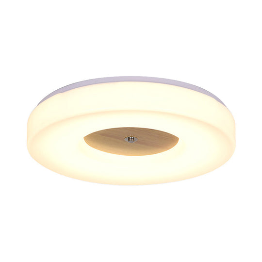Modern Flush Ceiling Light - Wood And Acrylic Construction Led 8’/13’/15’/19’ Wide Warm
