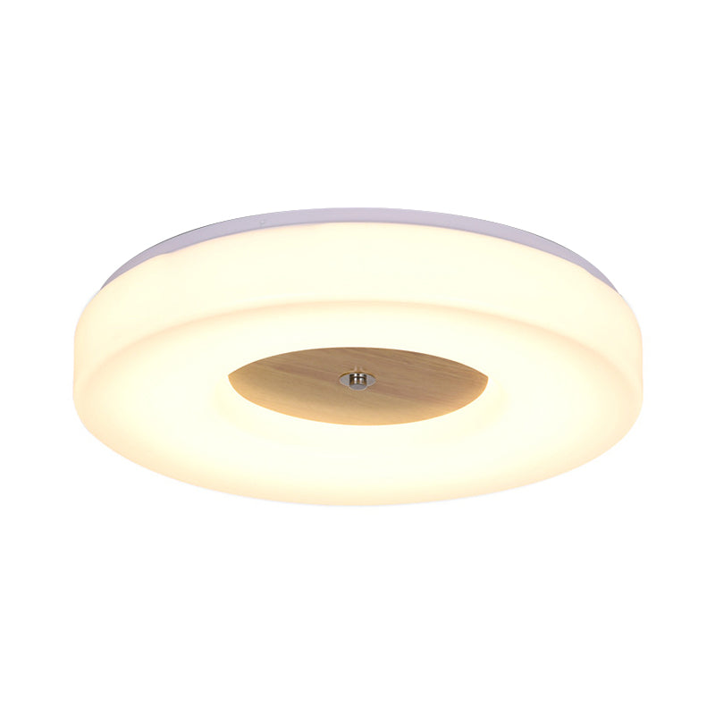 Modern Flush Ceiling Light - Wood And Acrylic Construction Led 8/13/15/19 Wide Warm Lighting Ideal