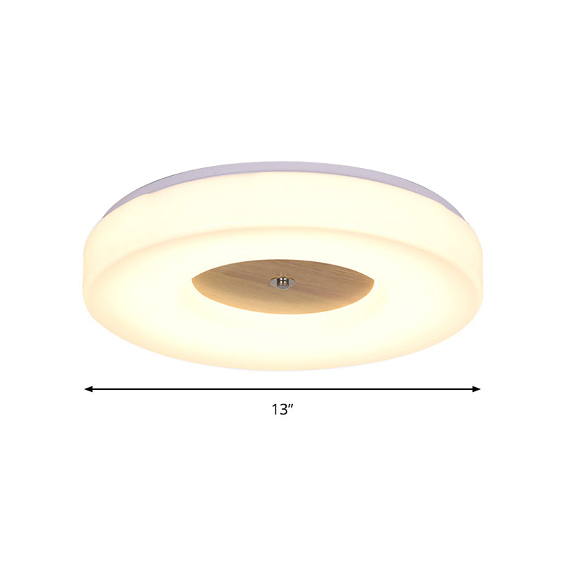 Modern Flush Ceiling Light - Wood And Acrylic Construction Led 8’/13’/15’/19’ Wide Warm