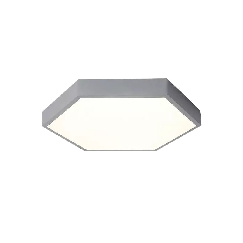 Modern Led Ceiling Light For Child Bedroom With Hexagon Shade