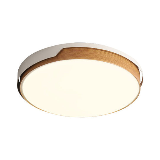 Modern Round Led Flush Mount Light For Dining Room In White