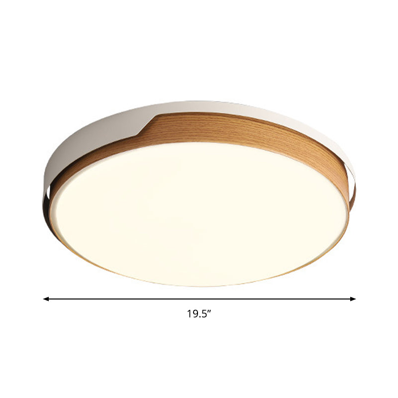 Modern Round Led Flush Mount Light For Dining Room In White