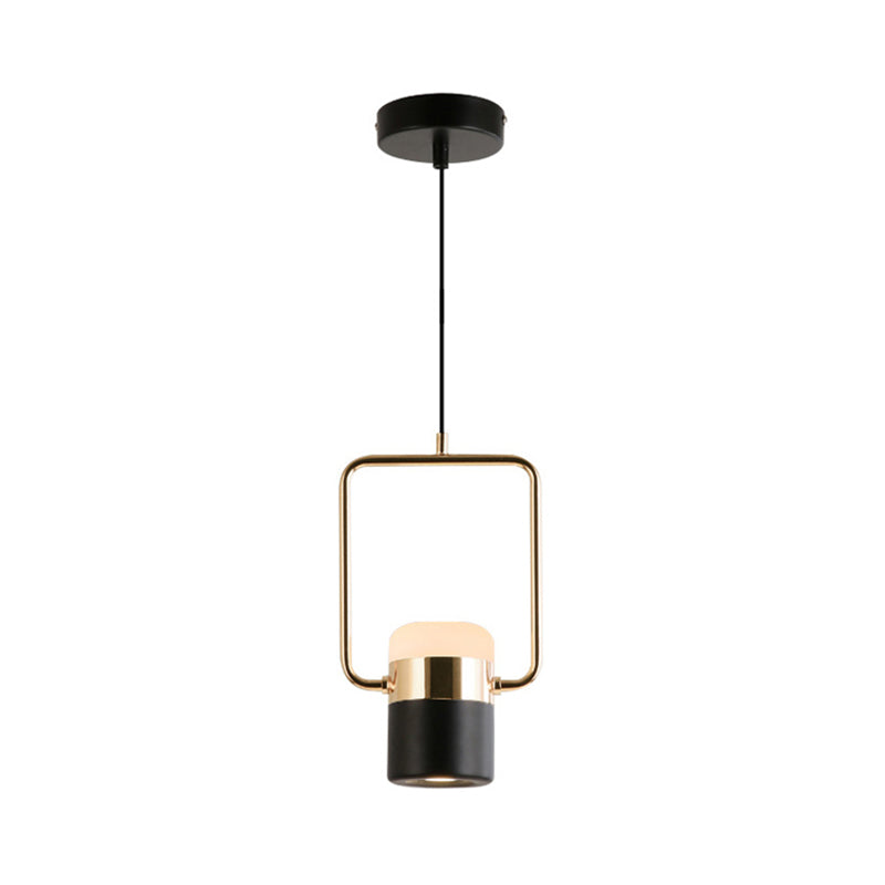 Margaret - Modern Black/White Cylinder Pendant Lamp Led Steel And Glass Hanging Lighting With