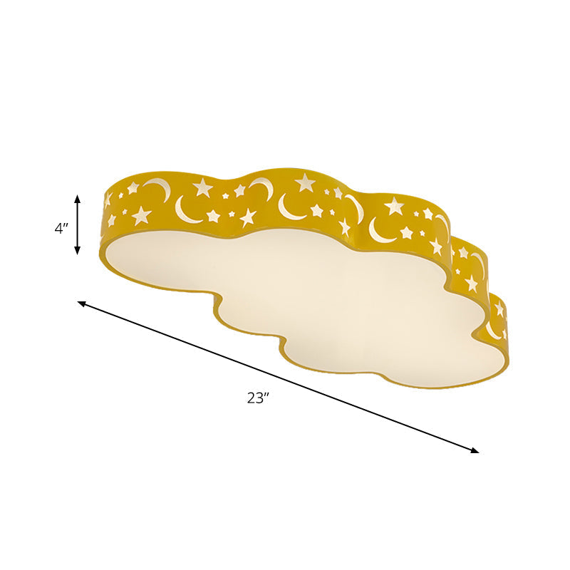 Starry Cloud Acrylic Kids Ceiling Lamp - Modern Flush Mount For Childs Bedroom
