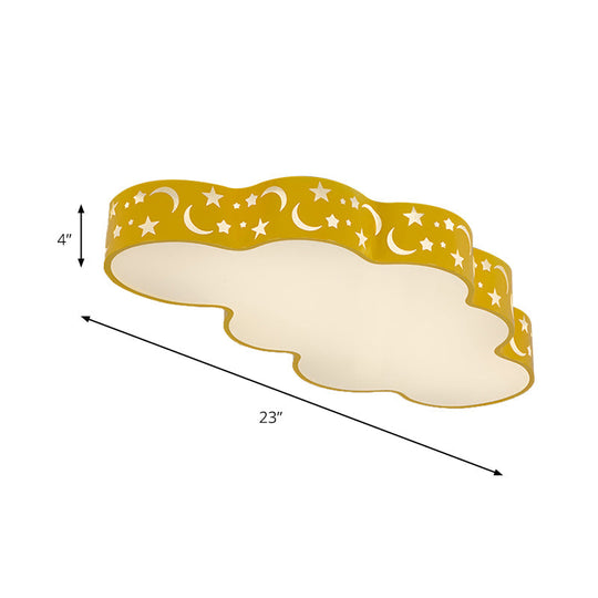 Starry Cloud Acrylic Kids Ceiling Lamp - Modern Flush Mount For Childs Bedroom