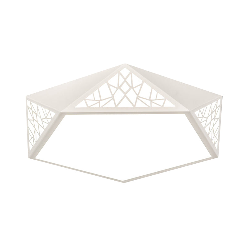 Modern Acrylic Led Ceiling Lamp | Slim Panel Pentagon Flush Mount Child Bedroom