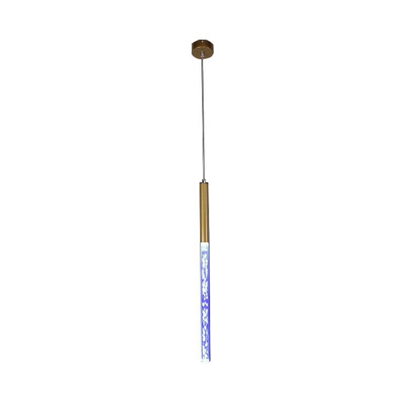 Modern Bubble Crystal Pendant Light - Linear Design Gold Finish Warm/White/Purple Ideal For Bars