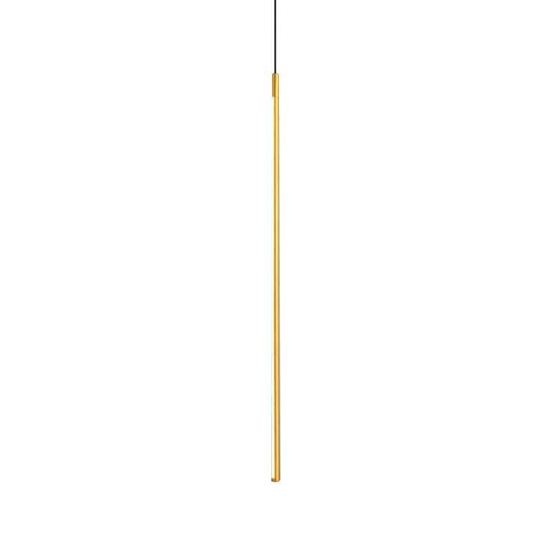 Modern Metallic Led Pendant Light With Minimalist Design In Black/Gold - Warm/White Illumination