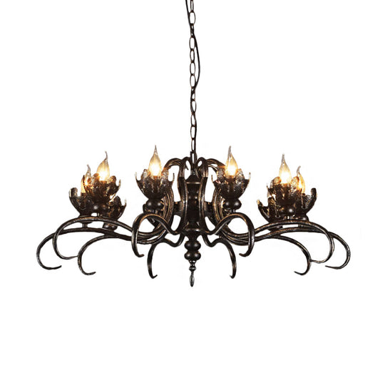Rustic Antique Candle Chandelier – Stylish Twist Arm Pendant Light For Farmhouse Décor