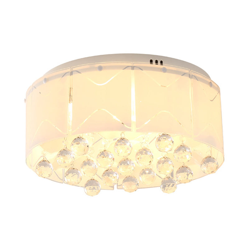 Modernist Crystal Flush Mount Lighting With Multi Lights - 18/19.5 Wide White Led Fixture