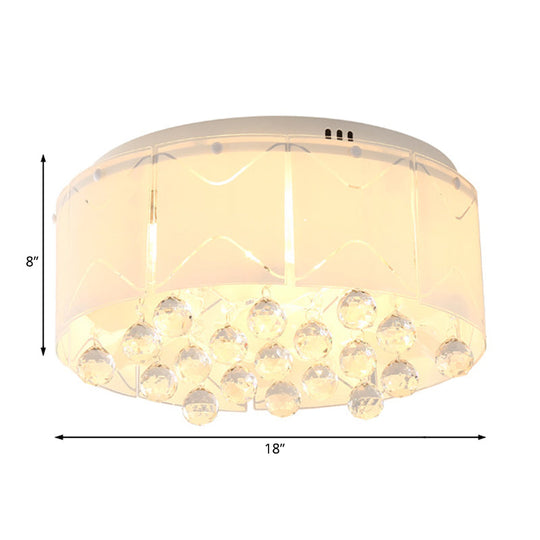 Modernist Crystal Flush Mount Lighting With Multi Lights - 18/19.5 Wide White Led Fixture