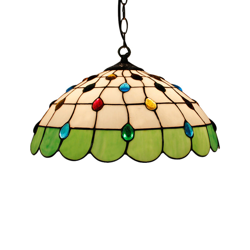 Tiffany Hand Rolled Art Glass Ceiling Light - Single Dome Pendant For Bedroom In Pink/Light