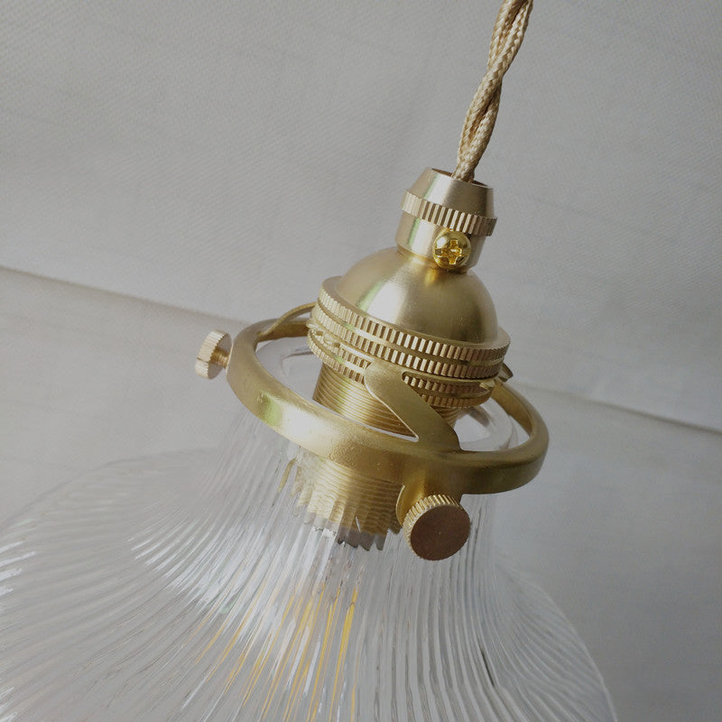 Fluted Glass Pendant Light With Brass Lamp Socket - Contemporary Kitchen Lighting
This Revised