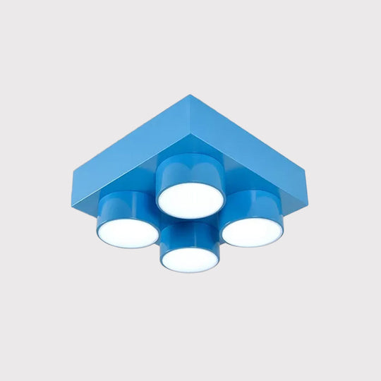 Kids Led Ceiling Light Fixture - Colorful Building Block Design’
