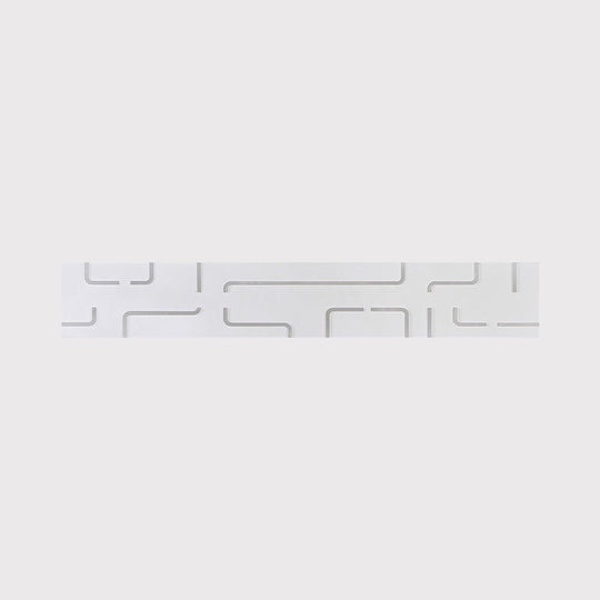 Modern White Etched Rectangle Led Acrylic Wall Light Fixture In Warm/White