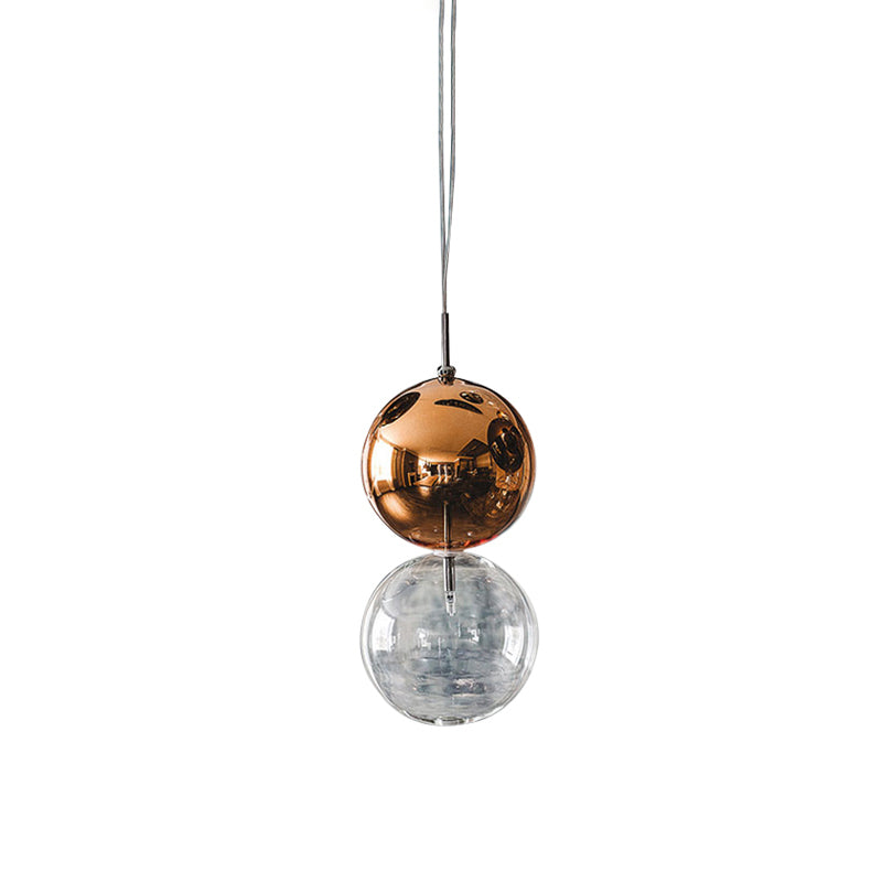Gourd Pendant Lighting Clear Glass Ceiling Hanging Light For Office Hallway - Simple Style Single
