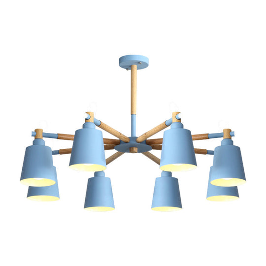 Macaron Metal Chandelier: Stylish Hanging Light With 8 Lights For Kids Bedroom