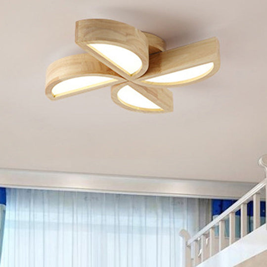 Adorable Wood Toy Windmill Ceiling Light For Kids Bedroom / 19.5 White