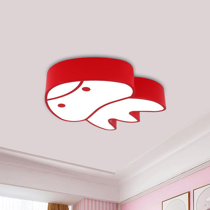 Whimsical Jellyfish Flush Ceiling Light For Kids’ Bedchamber - Led Acrylic Mount Lighting In