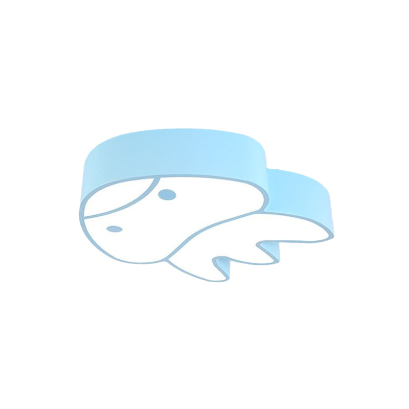 Whimsical Jellyfish Flush Ceiling Light For Kids’ Bedchamber - Led Acrylic Mount Lighting In