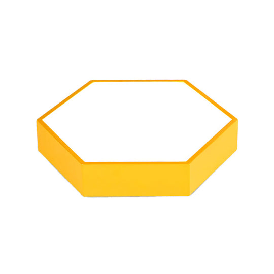 Kids’ Metal Acrylic Hexagon Flush Ceiling Light - Simple Led Lamp For Living Room