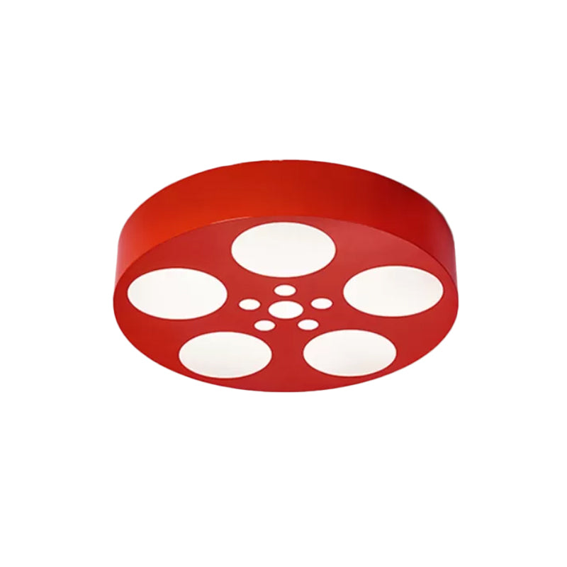 Acrylic Led Kids Flush Mount Lighting In Vibrant Red/Yellow/Blue – Rounded Nursery Room Fixture