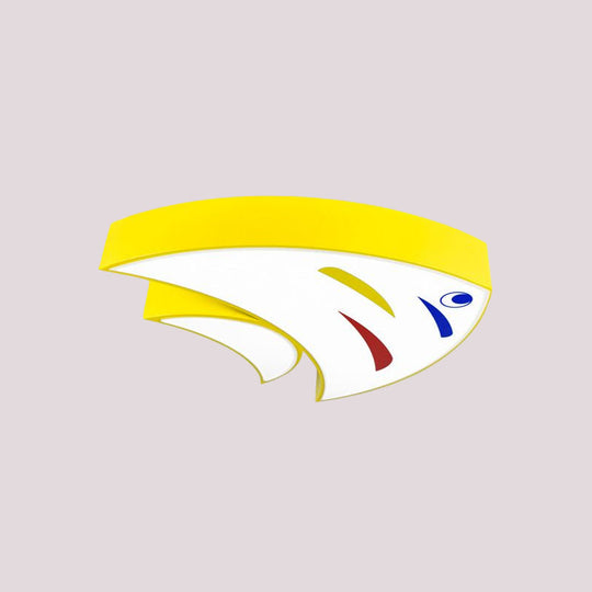 Underwater Adventure Led Flush Mount Lamp - Colorful Acrylic Tropical Fish Design For Childrens Room