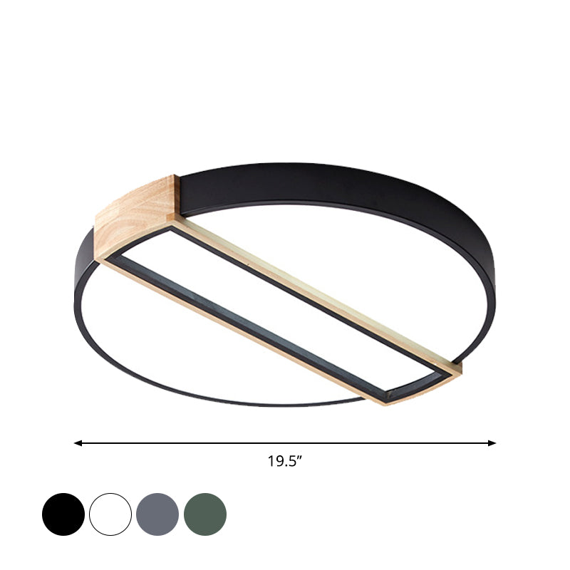 16’/19.5’ Nordic Led Flushmount Ceiling Light - White/Grey/Green Round Acrylic Shade