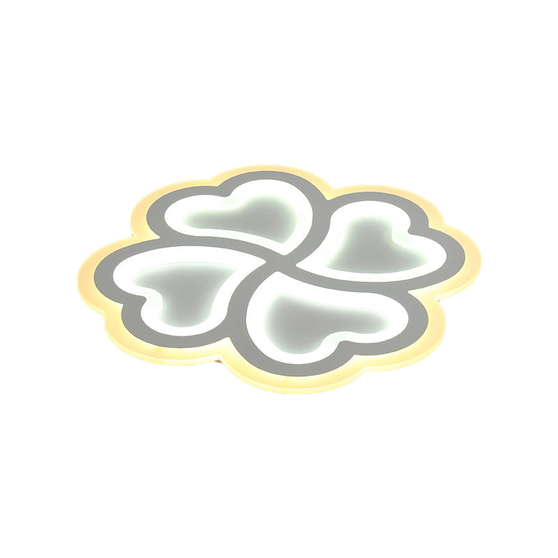 White Led Heart - Shaped Petal Ceiling Light For Kids’ Bedroom