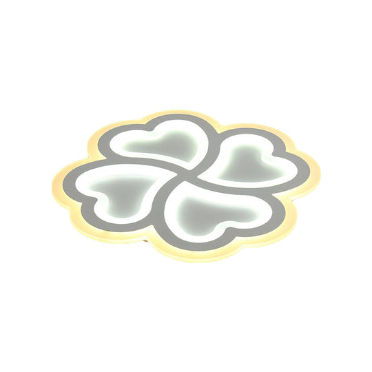 White Led Heart - Shaped Petal Ceiling Light For Kids’ Bedroom