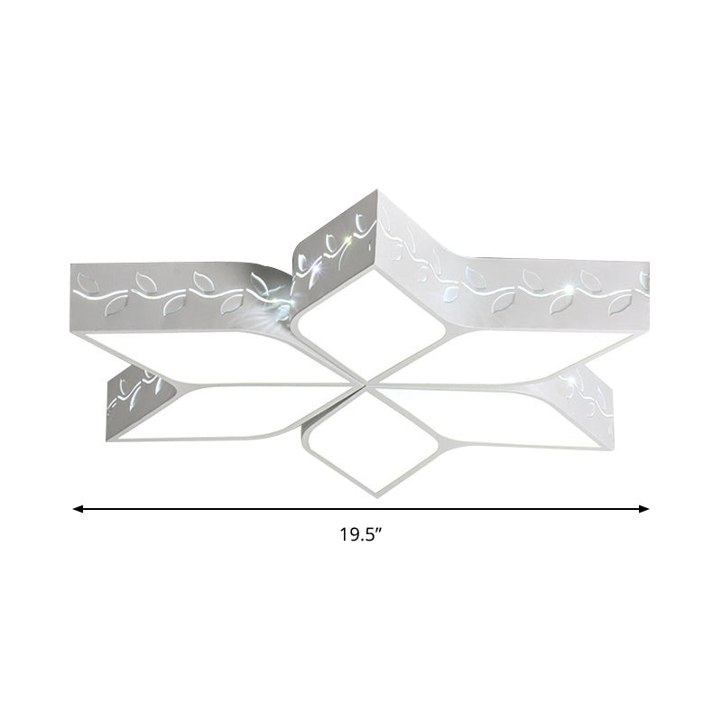 Modern Metal Led Flush Ceiling Light In White Finish For Nursing Rooms