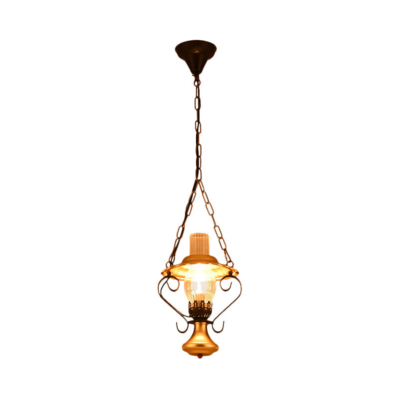 Industrial Metal 1/3-Light Cluster Pendant With Clear Glass For Restaurants