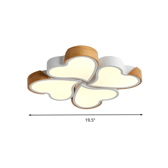 Led Heart Shape Ceiling Lights In White For Kids’ Bedrooms Acrylic Material
