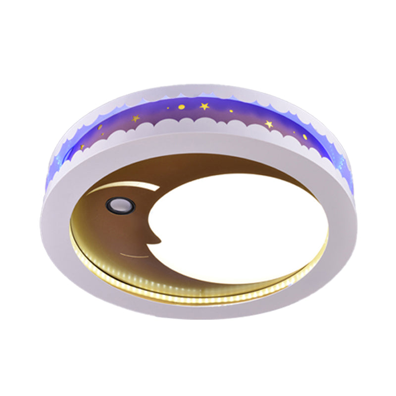 Art Deco Led Flush Ceiling Light For Kids’ Bedrooms - Acrylic Circle Design