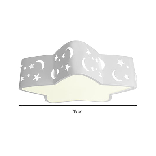 Modern Led Star Ceiling Light: Acrylic White Lamp For Kids’ Bedroom