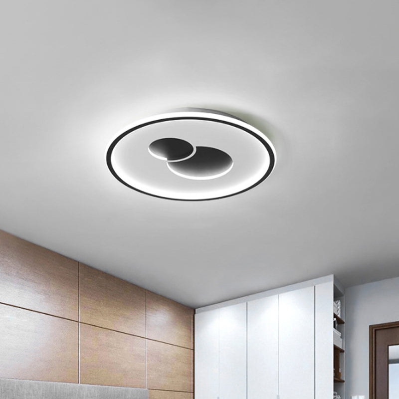 16’/19.5’ Black/Gold Led Flushmount Ceiling Light With Simplicity Acrylic Design