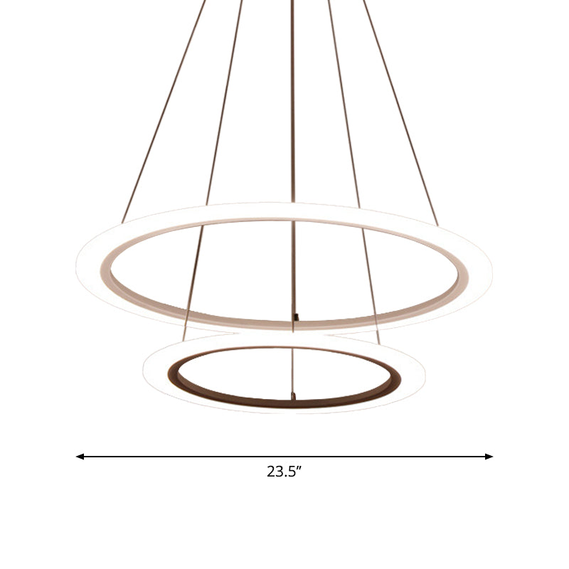 Multi Tier 2-3-4 Pendant Chandelier Acrylic White Led Ceiling Hang Light For Dining Room Lighting