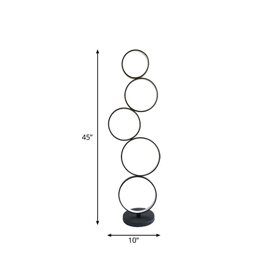 Modern Led Floor Lamp With Black Bubbling/Wavy/Twisting Design Acrylic Shade And Warm/White Light