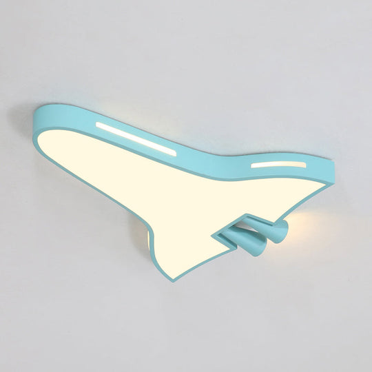 Macaron Loft Led Ceiling Lamp - Metal Acrylic Plane Flush Light For Kids’ Bedroom
