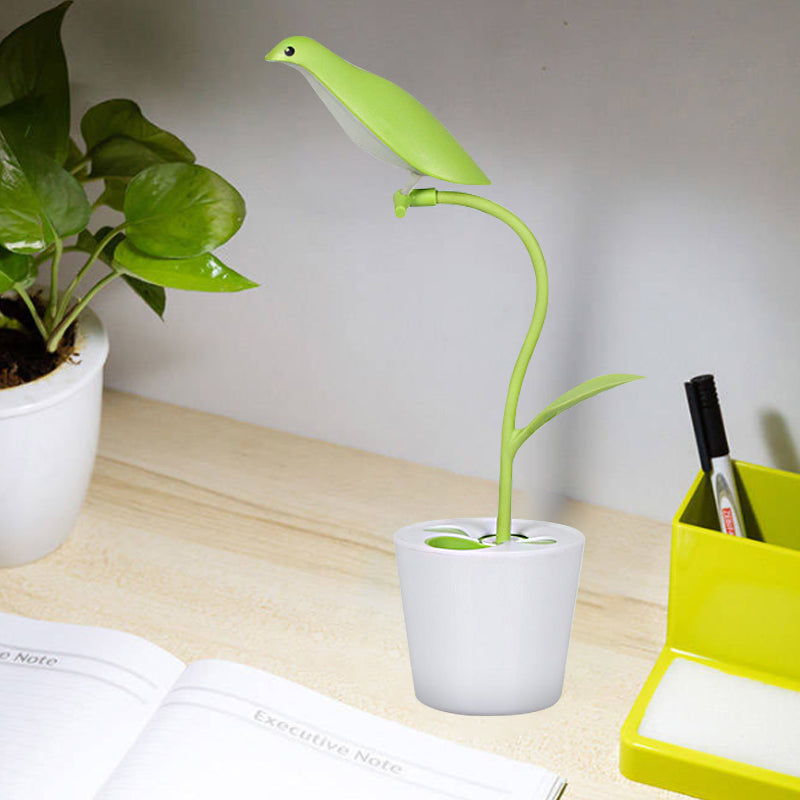 Bird Shaped Desk Light - Eye-Caring 1 Head Macaron Loft Reading For Kids Bedroom