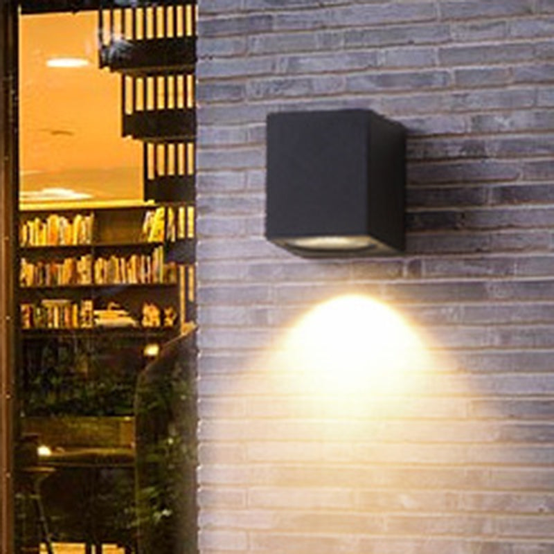 Minimalist Aluminum Wall Sconce With Led Flush Mount For Corridors - Black Small/Large Sizes