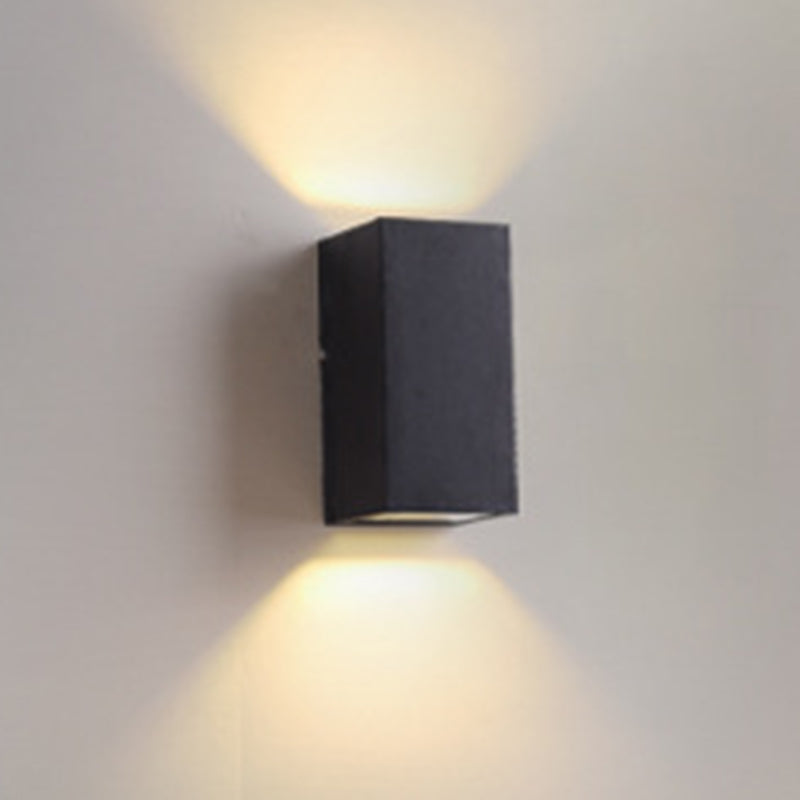 Minimalist Aluminum Wall Sconce With Led Flush Mount For Corridors - Black Small/Large Sizes