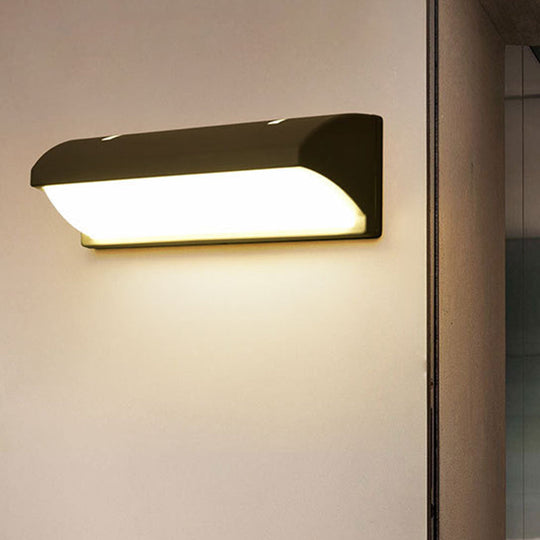 Contemporary Black Led Wall Lamp For Courtyard - Flush Mount Sconce / D