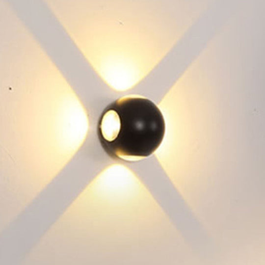 Modern Metal Flush Wall Sconce: Nordic 4-Light Dome Mount Lamp In Black/White