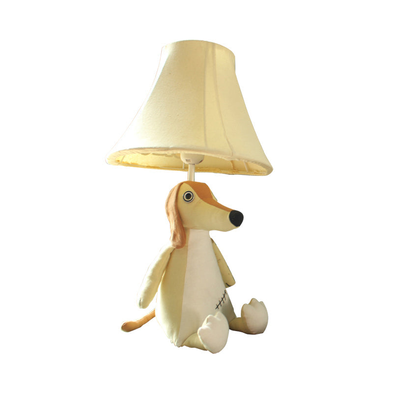 1-Head Cartoon Animal Desk Lamp For Kids Bedroom - Soft Fabric Reading Light