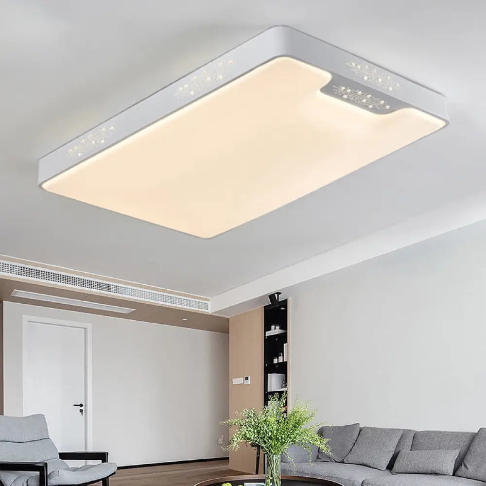 20’/41’ Wide White Square/Rectangle Led Flush Mount Modern Ceiling Lamp Metal / 41’