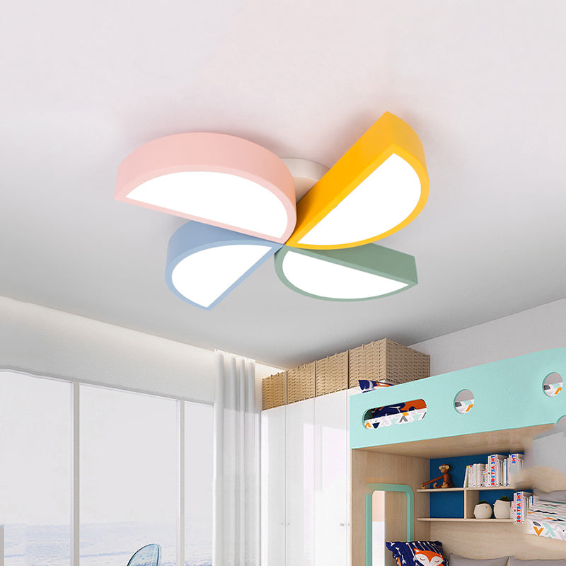 Contemporary Acrylic Led Flush Mount Light In White For Kids’ Bedroom