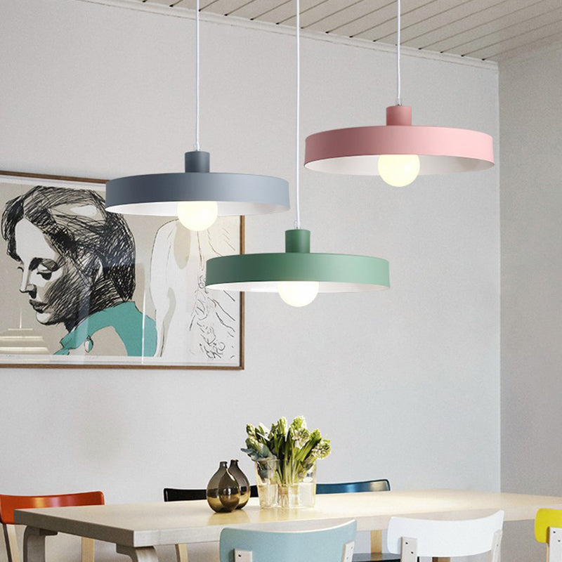 Simple Metal Shade Pendant Light Kit For Dining Room With Pot Lid Design