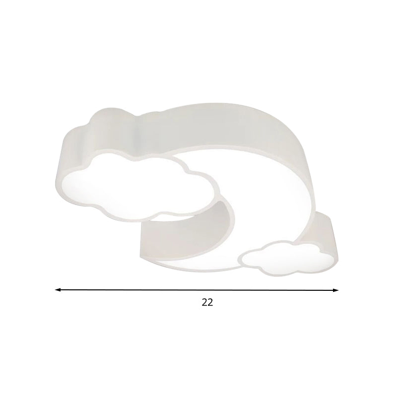 Cloudy Acrylic Flush Mount Ceiling Light For Classroom Or Childs Bedroom