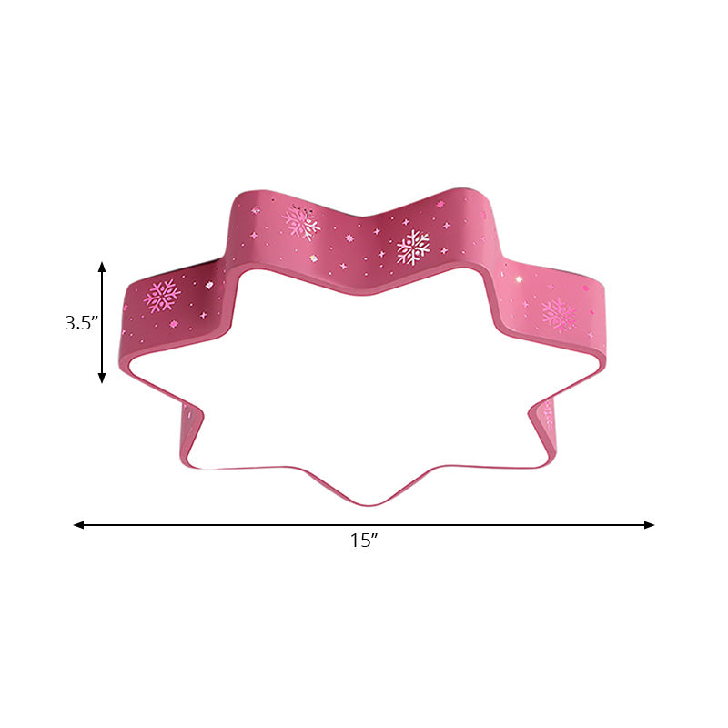 15’/19’/23’ Macaron Star Ceiling Mounted Led Flush Light In Pink/Blue For Kid’s Bedroom -